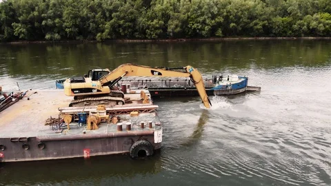 Excavator new path Stock Footage 129700423