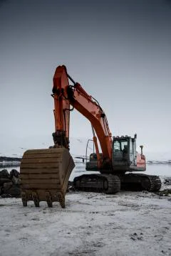 Excavator. North construction. Stock Photos