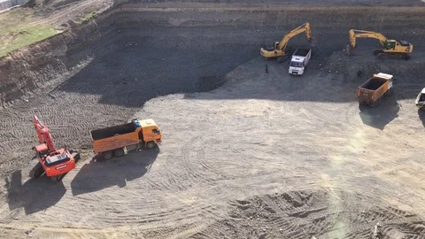 Excavator in Open Pit Mine Stock Footage 75594631