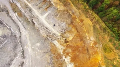 Excavator in the opencast mine. Stock Footage 55610345