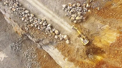 Excavator in the opencast mine Stock Footage 55615621