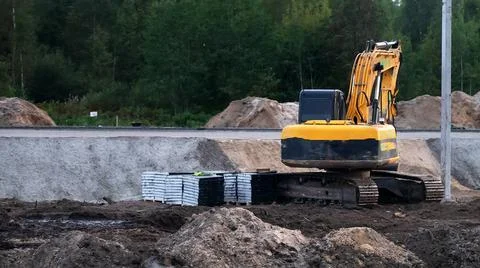 Excavator operation Stock Photos