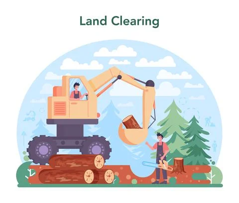 Excavator operator concept. Industrial builder at the construction site. Illustrazione stock