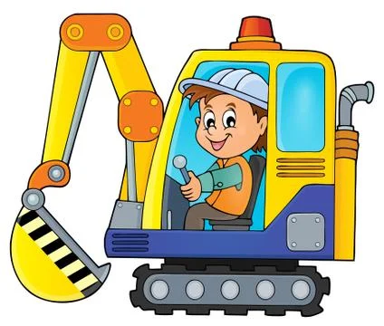 Excavator operator theme image - eps10 vector illustration. イラスト素材
