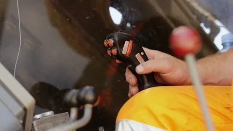 Excavator operator is working on a modern construction site Stock Footage 89930997