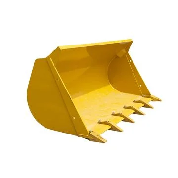 Excavator or Front Loader Heavy Machinery Yellow Metall Bucket Isolated ove.. Stock Photos