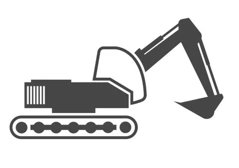Excavator outline Stock Illustration