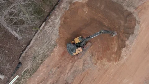 Excavator Overhead Shot Stock Footage 172412032