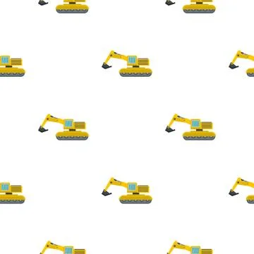 Excavator pattern flat 스톡 일러스트