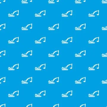 Excavator pattern seamless blue 스톡 일러스트