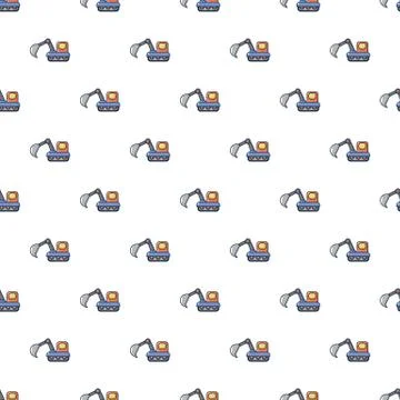 Excavator pattern seamless Stock Illustration
