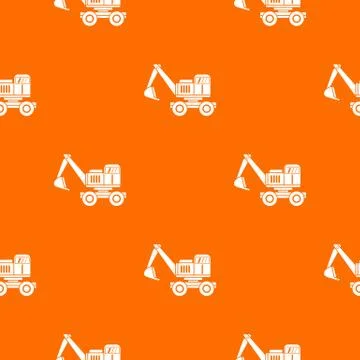Excavator pattern seamless 스톡 일러스트