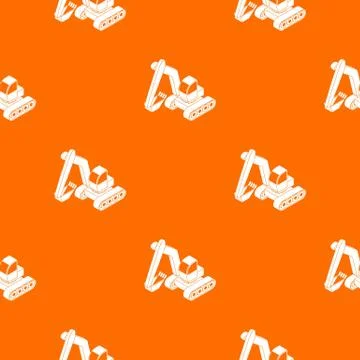 Excavator pattern vector orange Illustrazione stock