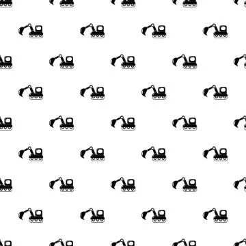 Excavator pattern vector seamless Stock Illustration