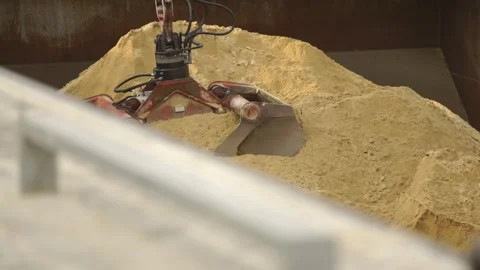 Excavator picking sand Video stock 303137351