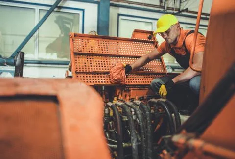 Excavator Pneumatic Issue.  Foto stock