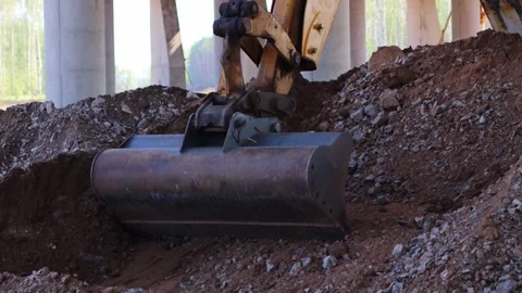 The excavator is in the process of working. Stock Footage 246921245