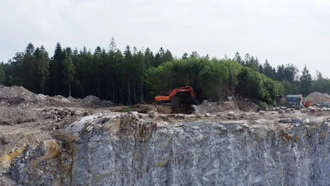 Excavator removing topsoil Stock Footage 110629289