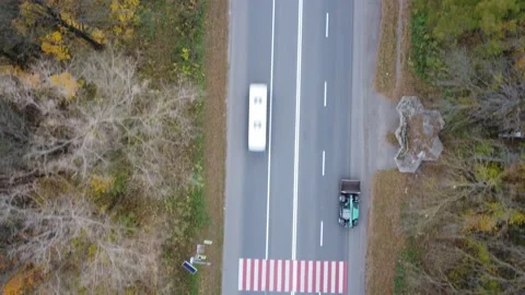 Excavator on the road Stock Footage 164123082