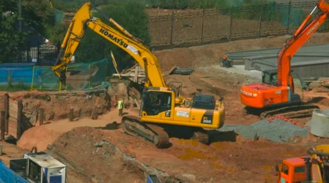 The excavator is rotated Stock Footage 65454411