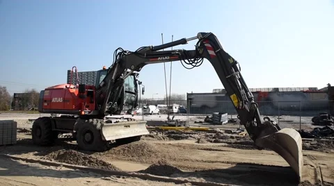 Excavator sand Video stock 62197954