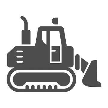 Excavator with scoop solid icon, heavy equipment concept, Earth heavy digger Stock-Illustration