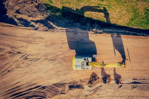 Excavator top view Stock Photos