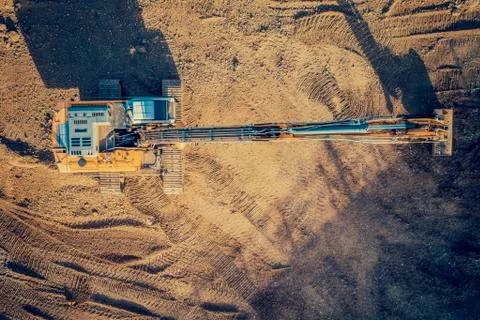 Excavator top view Stock Photos