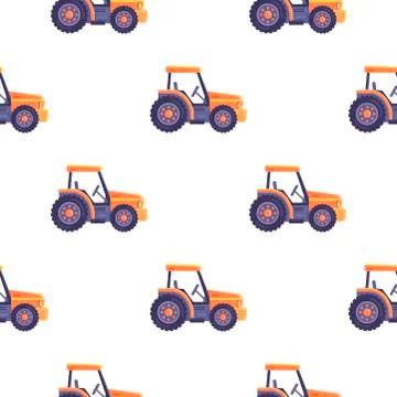 Excavator Tractor Vehicle Seamless Pattern Texture 스톡 일러스트