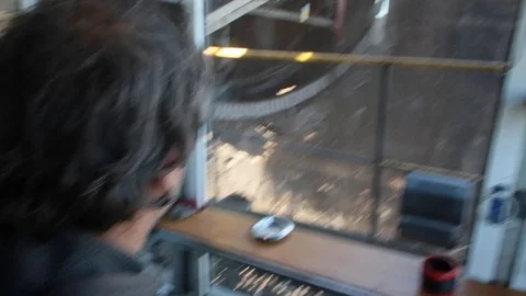 The excavator in use from the cabin of the operator Stock-Footage 120569502