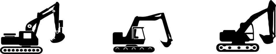 Excavator vector on color background Stock Illustration