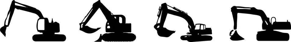 Excavator vector on color background Stock Illustration