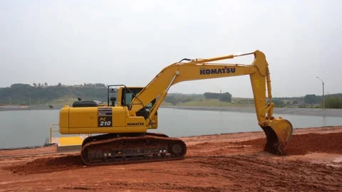 Excavator video working on the ground Stock Footage 201769299