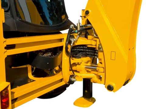 Excavator view close-up Stock Photos