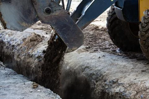 Excavator while working Stock Photos