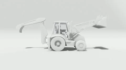 Excavator White Screen Construction Animation Clip Stock Footage 295904105