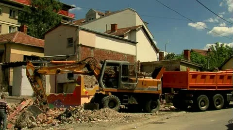 Excavator Wide Stock Footage 11408136
