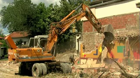 Excavator Wide Stock Footage 11408189