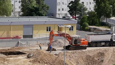 Excavator at  work 2 Stock Footage 169968439