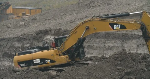 Excavator at work, close up shot, Germany 4K Stock Footage 95719161