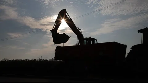 Excavator at work Stock Footage 1100529