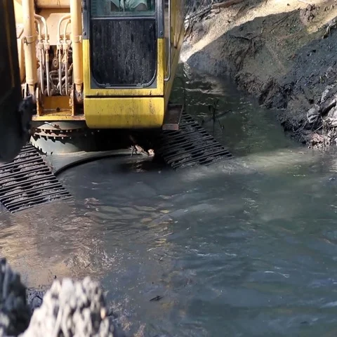 Excavator at work Stock Footage 69453262