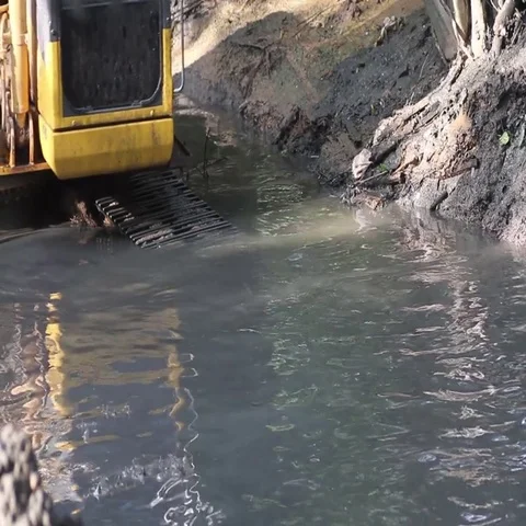 Excavator at work Stock Footage 69453912