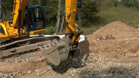 Excavator on the work Vídeo Stock 94722564