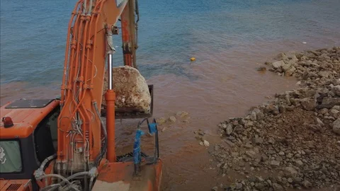 Excavator at work Stock Footage 121213279