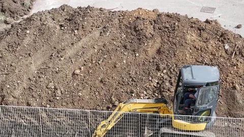 Excavator at work Video stock 136897843