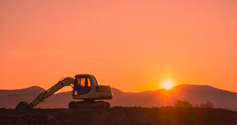 Excavator at work Stock Footage 263001254