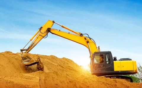 Excavator at work Stock Photos
