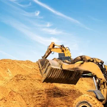 An excavator at work Stock Photos