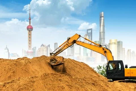 An excavator at work Stock Photos